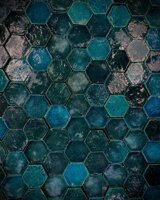 luxusna hand made terakotova dlazba obklad glazovane hexagony