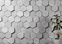 luxusna hand made terakotova dlazba obklad hexagony biele
