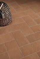 classic thick terracotta tile scratched surface