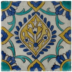 hand painted terracotta tiles