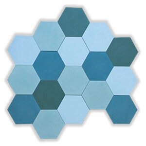 patchwork random plain unicolor hexagonal cement tiles