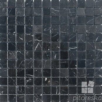 mozaika stvorce lesteny mramor cierny prirodny kamen