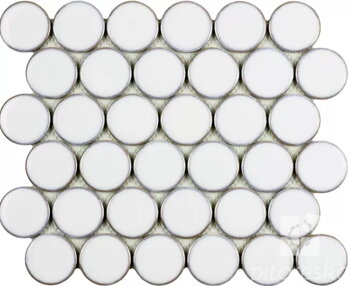 mozaika glazovana kruhy biela