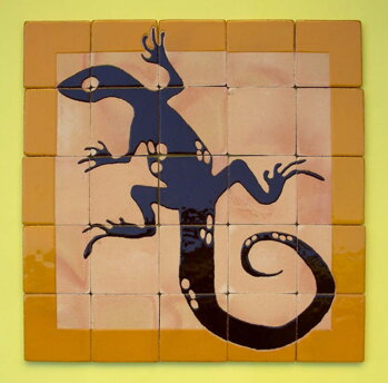 1388-23 - hand painted decorative mural (50x50 cm) hand painted decorative azulejo mural indoor outdoor