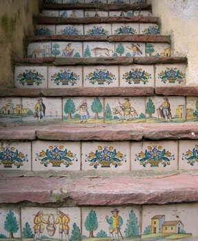 rustic hand painted tiles