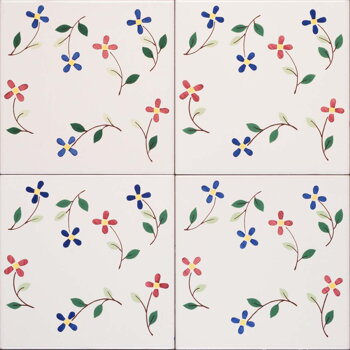 maľované obkladačky - kvetované vzory