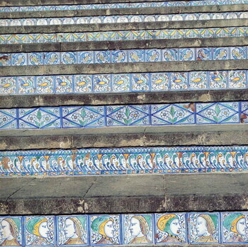 alm-63-renaissance stair base medieval renaissance hand painted tiles historical decorative pavement