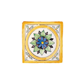 Traditional hand painted terracotta tiles sinopia tivoli