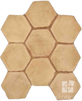 hand made hexagon terracotta tiles spanish pedralbes treated