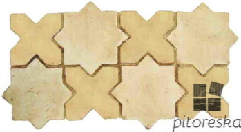 hand made star cross terracotta tiles spanish pedralbes treated