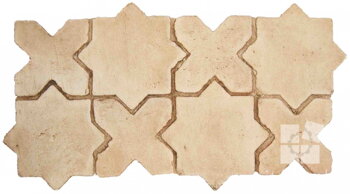 hand made star cross terracotta tiles spanish pedralbes treated