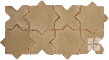 hand made star cross terracotta tiles spanish pedralbes treated