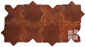 hand made star cross terracotta tiles spanish pedralbes treated