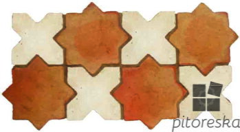 hand made star cross terracotta tiles spanish pedralbes treated