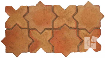 hand made star cross terracotta tiles spanish pedralbes treated