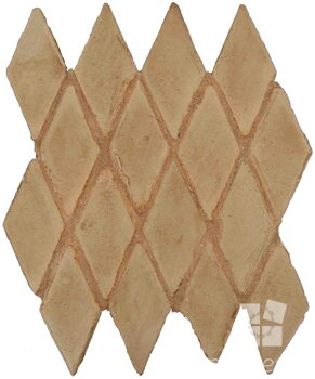 hand made rhombus terracotta tiles spanish pedralbes treated