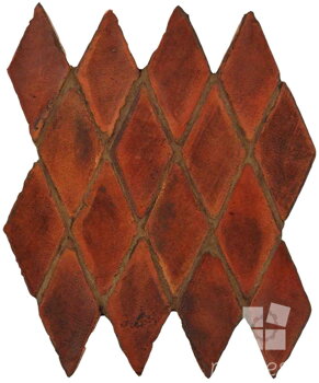 hand made rhombus terracotta tiles spanish pedralbes treated