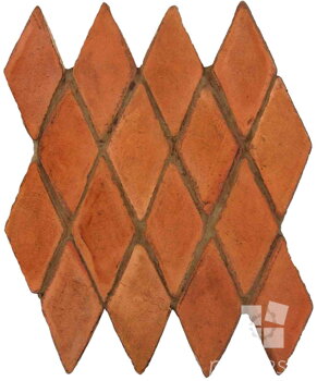 hand made rhombus terracotta tiles spanish pedralbes treated