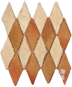 hand made rhombus terracotta tiles spanish pedralbes treated