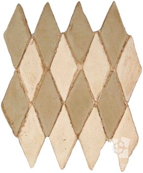 hand made rhombus terracotta tiles spanish pedralbes treated