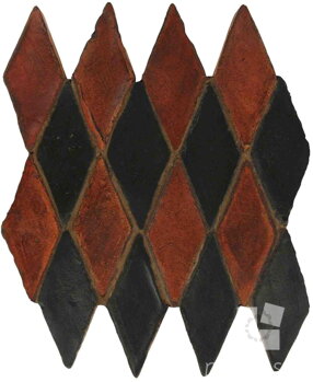 hand made rhombus terracotta tiles spanish pedralbes treated