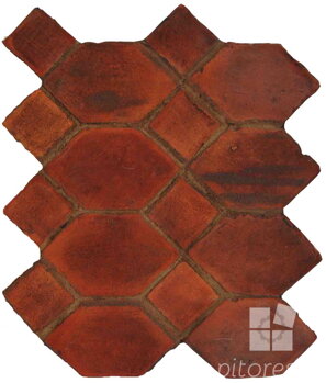 hand made picket dot terracotta tiles spanish pedralbes treated