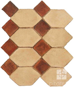 hand made picket dot terracotta tiles spanish pedralbes treated