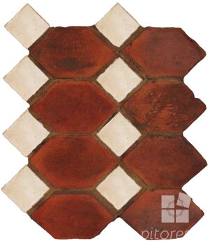 hand made picket dot terracotta tiles spanish pedralbes treated