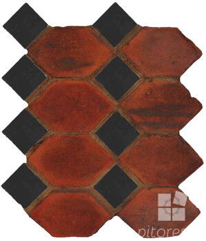 hand made picket dot terracotta tiles spanish pedralbes treated