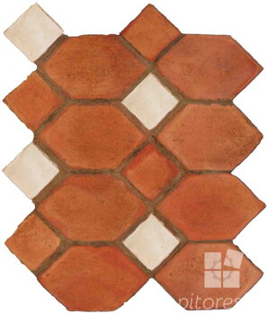 hand made picket dot terracotta tiles spanish pedralbes treated