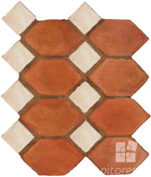 hand made picket dot terracotta tiles spanish pedralbes treated