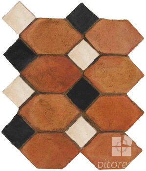 hand made picket dot terracotta tiles spanish pedralbes treated