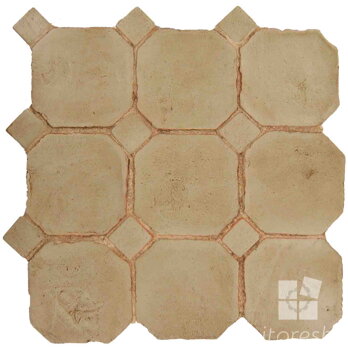 hand made octagon dot terracotta tiles spanish pedralbes treated