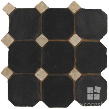 hand made octagon dot terracotta tiles spanish pedralbes treated