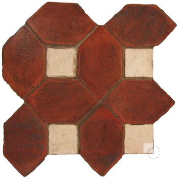 hand made picket dot terracotta tiles spanish pedralbes treated