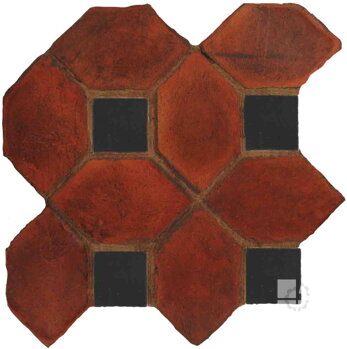 hand made picket dot terracotta tiles spanish pedralbes treated