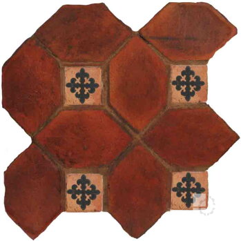 hand made picket dot terracotta tiles spanish pedralbes treated