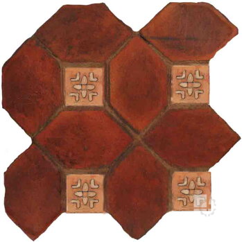 hand made picket dot terracotta tiles spanish pedralbes treated