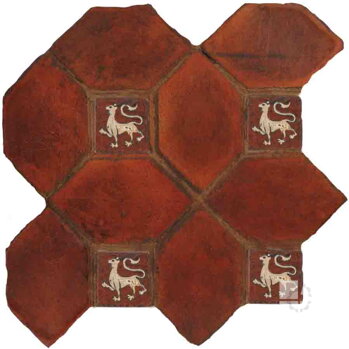 hand made picket dot terracotta tiles spanish pedralbes treated