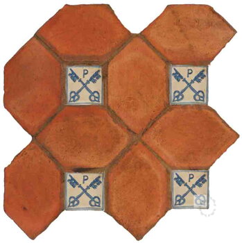 hand made picket dot terracotta tiles spanish pedralbes treated