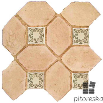 hand made picket dot terracotta tiles spanish pedralbes treated