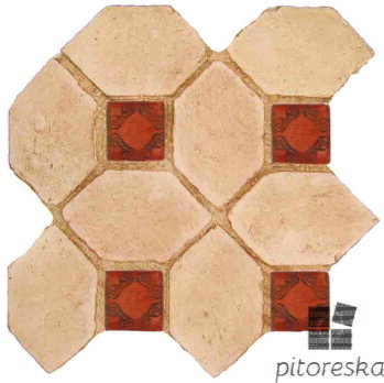 hand made picket dot terracotta tiles spanish pedralbes treated