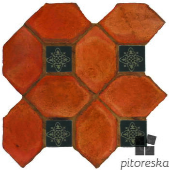 hand made picket dot terracotta tiles spanish pedralbes treated