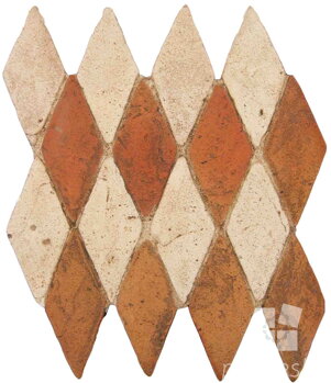 hand made rhombus terracotta tiles spanish pedralbes treated