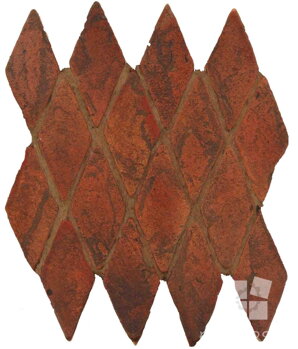 hand made rhombus terracotta tiles spanish pedralbes treated