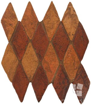 hand made rhombus terracotta tiles spanish pedralbes treated