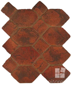 hand made picket dot terracotta tiles spanish pedralbes treated