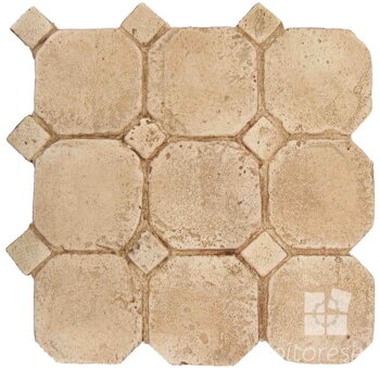 hand made octagon dot terracotta tiles spanish pedralbes treated