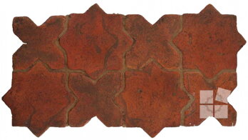 hand made star cross terracotta tiles spanish pedralbes treated