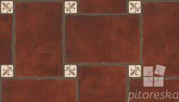 basket weave - Old World + engraved design terracotta floor tiles hand made traditional spanish treated luxury cotto